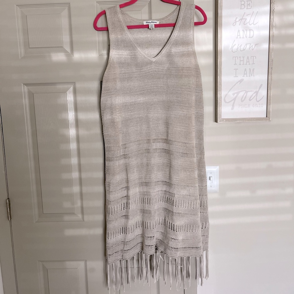 Tommy Bahama Linen Dress/Coverup With Tassels